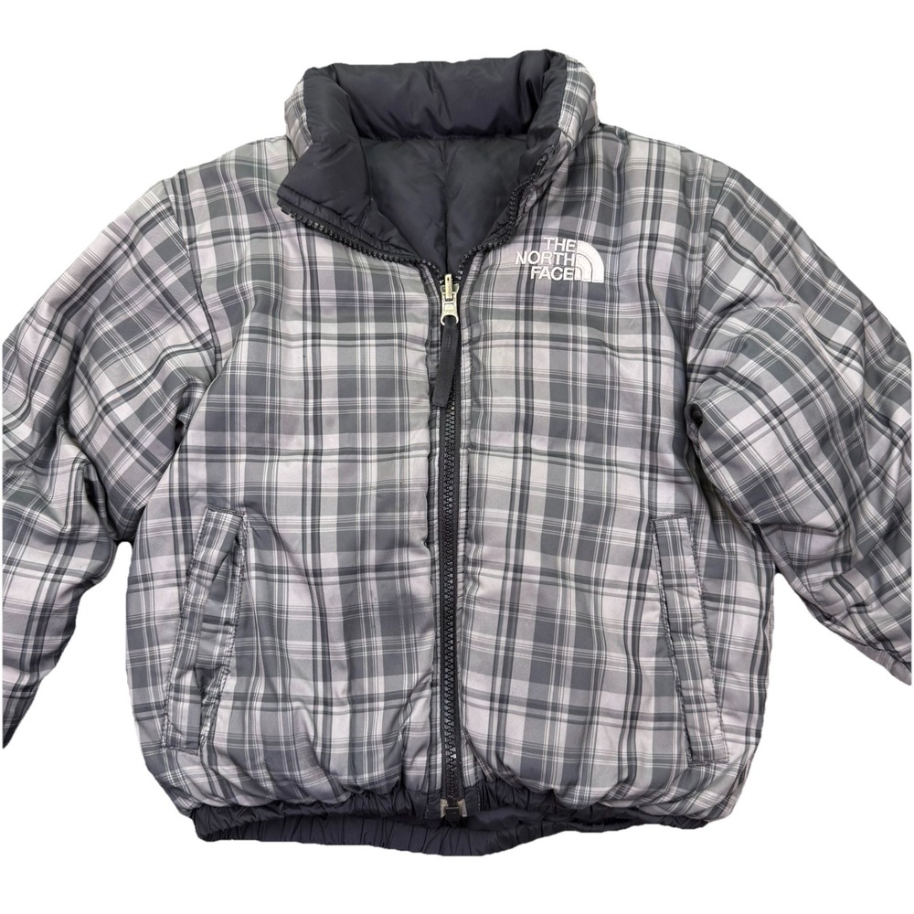 The North Face Nuptse Reversible Puffer Jacket in Plaid/Black Youth XXS (5)